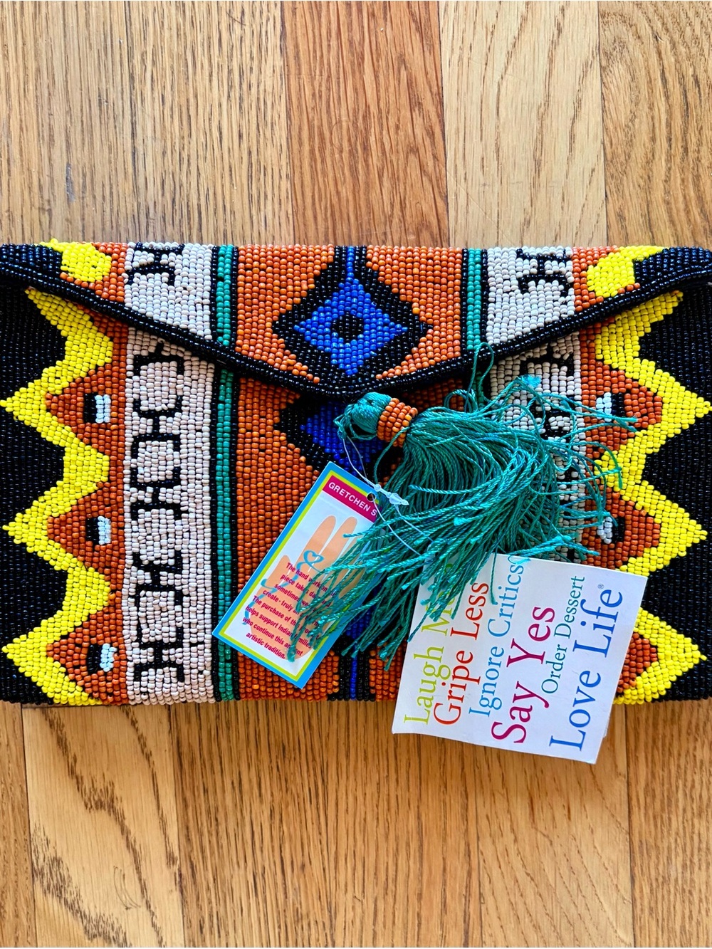 Gretchen Scott Azteca Hand Beaded Clutch